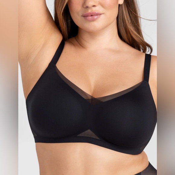 Honeylove Black mesh CrossOver Bra, wireless Bra with Adjustable Straps size 1X - Picture 1 of 14